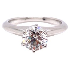 Tiffany & Co. Anello di fidanzamento solitario con diamante in platino 1,10ct H-VS2