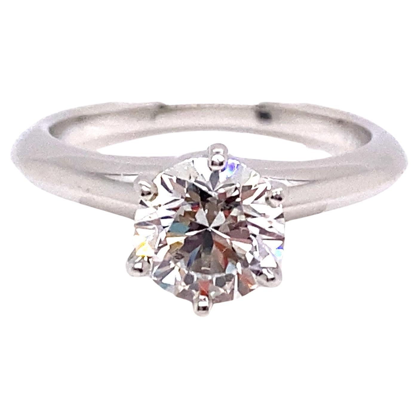 Tiffany & Co, bague de fiançailles solitaire en platine 1,10 carat H-VS2 en vente