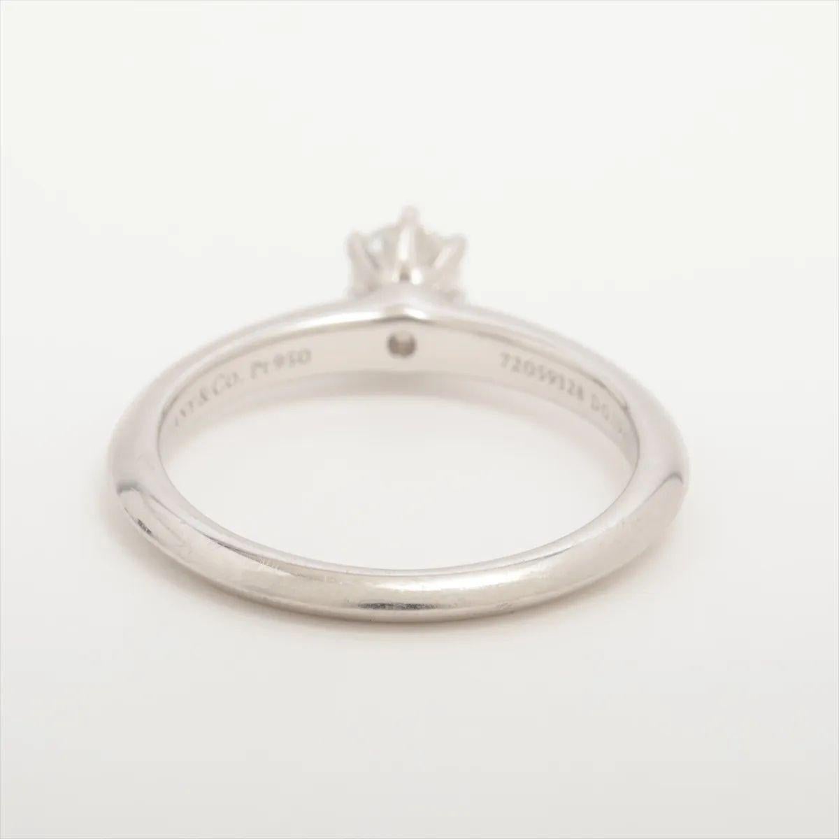 Round Cut Tiffany & Co. Solitaire Diamond Ring Platinum For Sale