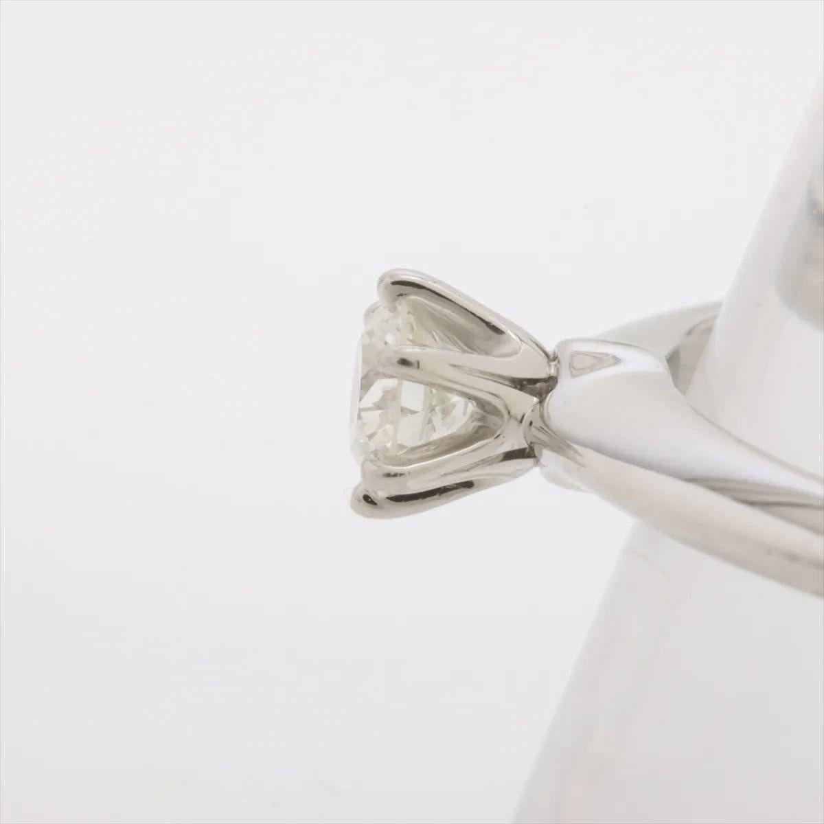 Tiffany & Co. Solitaire Diamond Ring Platinum For Sale 3