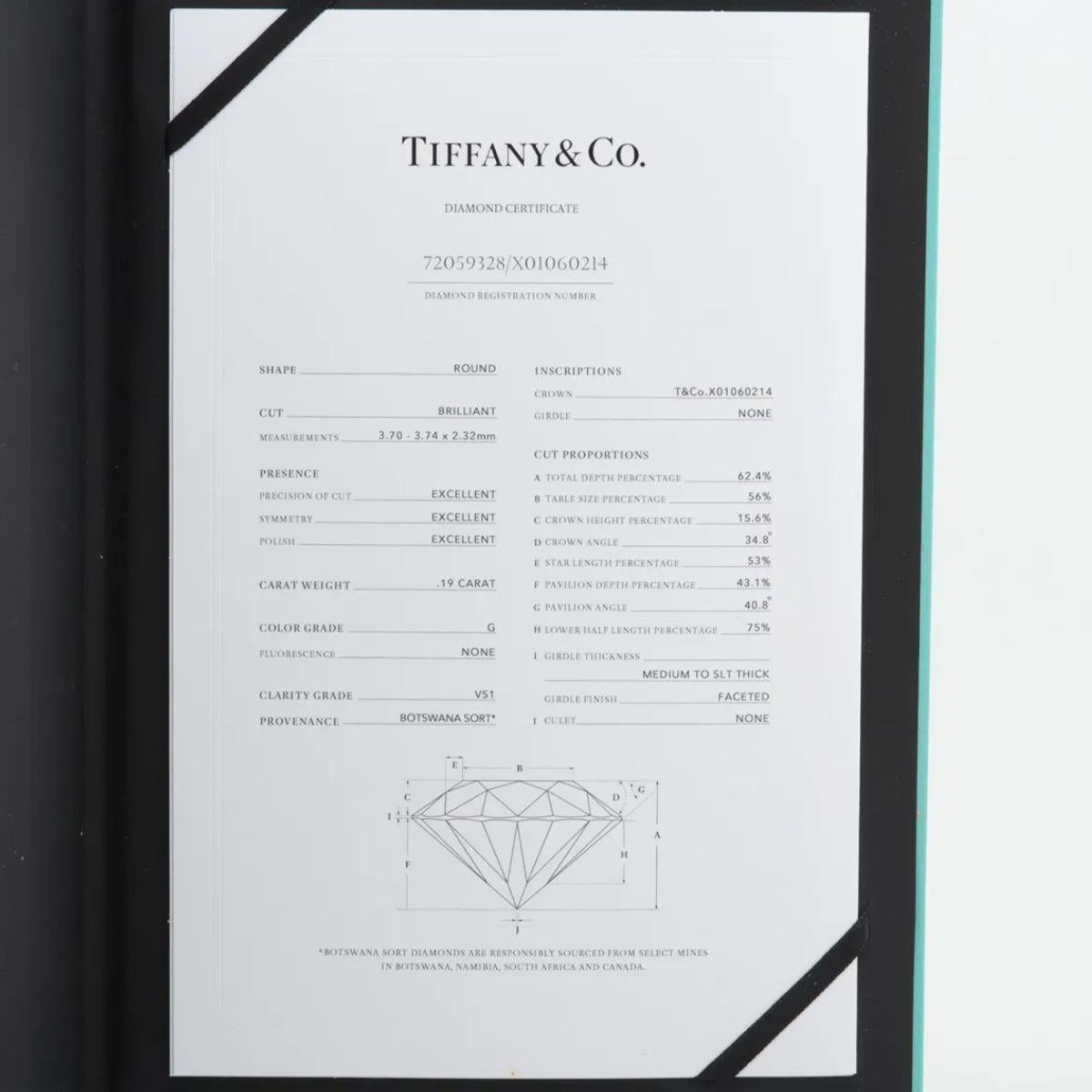 Tiffany & Co. Solitaire Diamond Ring Platinum For Sale 4
