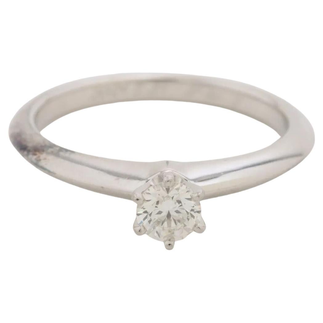 Tiffany & Co. Solitaire Diamond Ring Platinum For Sale