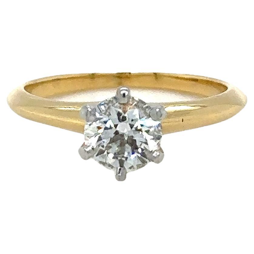 Tiffany & Co Solitaire Engagement Ring 0.82ct For Sale