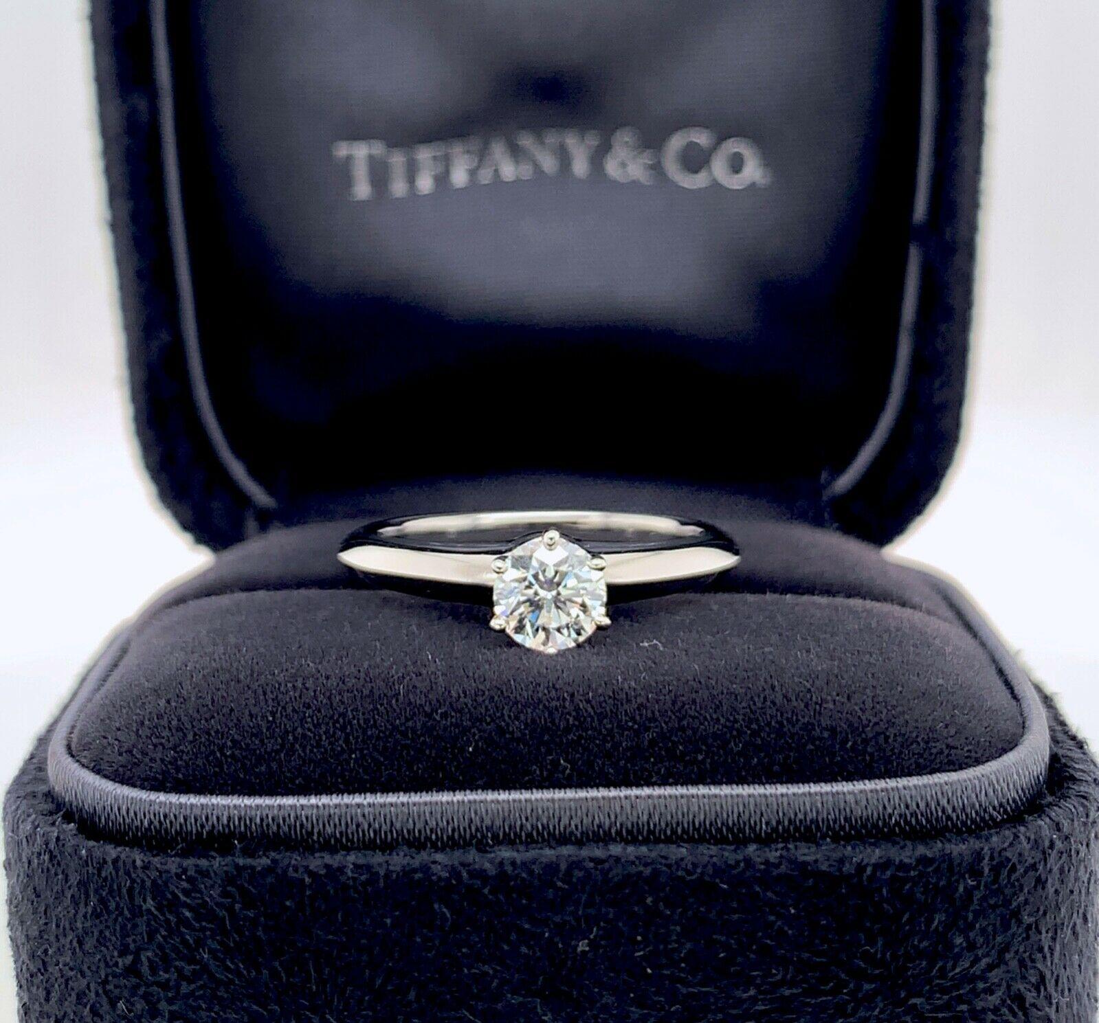 Tiffany & Co. Solitaire Engagement Ring .50 Ct GVVS2 in Platinum Excellent Cut 3
