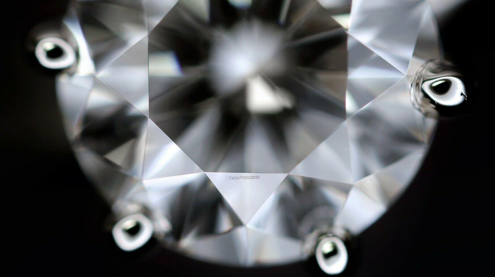 Round Cut Tiffany & Co. Solitaire Engagement Ring .50 Ct GVVS2 in Platinum Excellent Cut