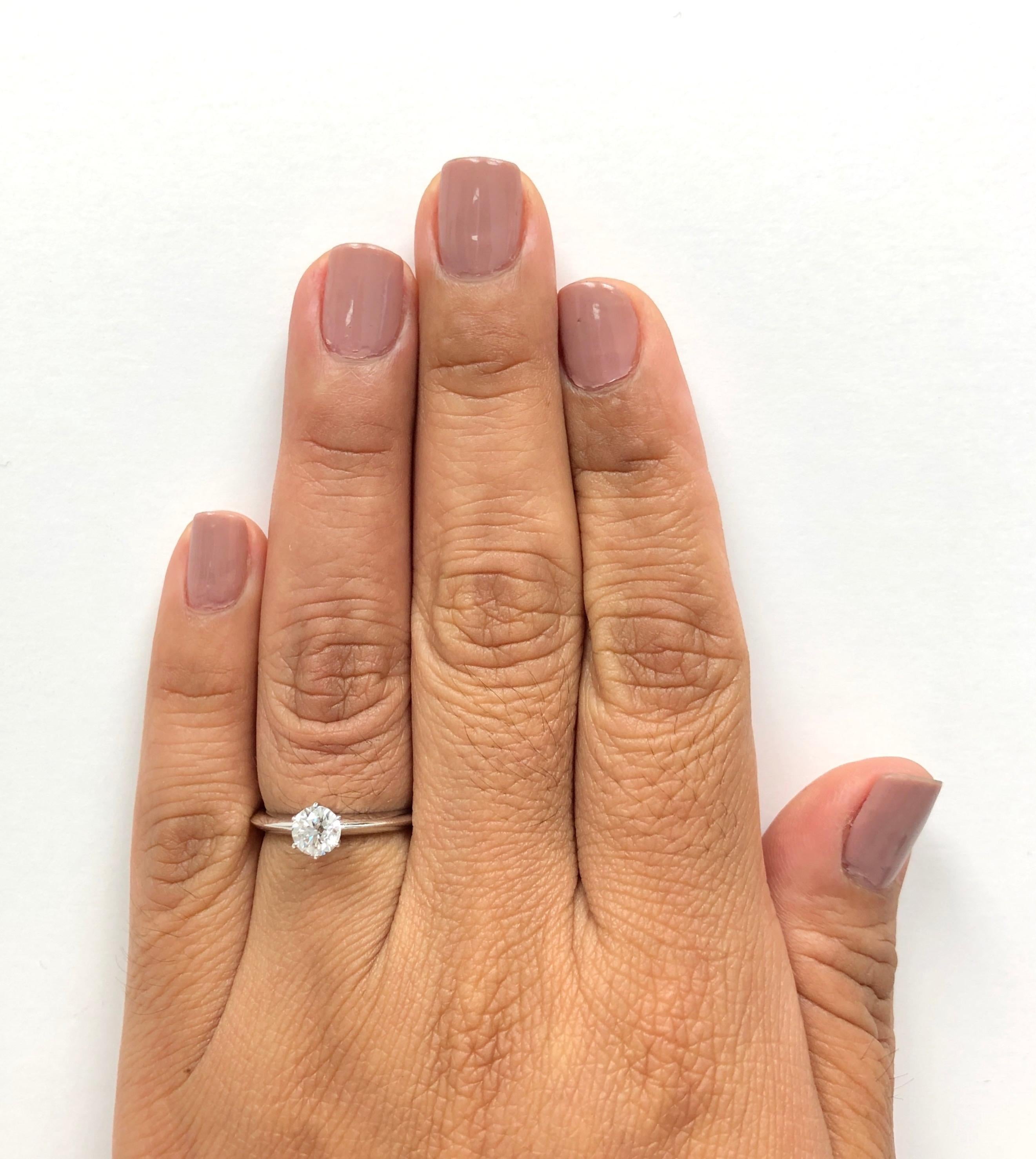 Tiffany & Co. Solitaire Engagement Ring .53 Ct HVVS1 in Platinum Excellent Cut 2