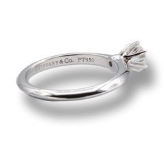 Tiffany & Co. Solitaire Engagement Ring .53 Ct HVVS1 in Platinum Excellent Cut