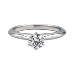 Tiffany & Co. Solitaire Engagement Ring .53 Ct HVVS1 in Platinum Excellent Cut