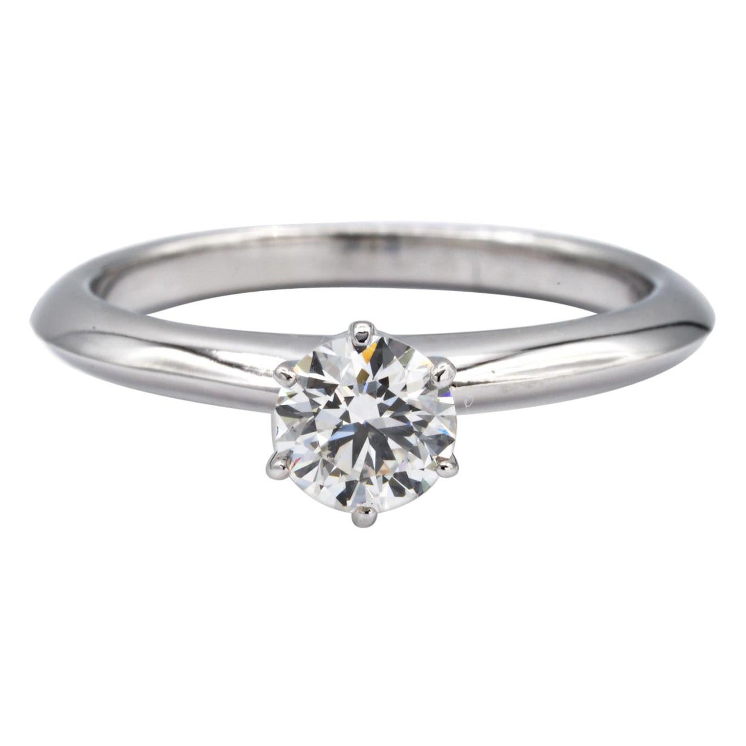 Tiffany & Co. Solitär Verlobungsring .53 Ct HVVS1 in Platin Ausgezeichneter Schliff