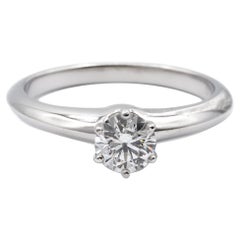 Used Tiffany & Co. Solitaire Engagement Ring .53 Ct IVS1 in Platinum Excellent Cut