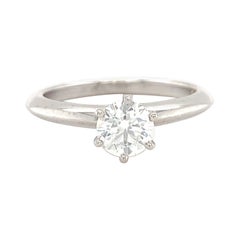 Tiffany & Co. Solitaire Engagement Ring .60 Ct HVVS2 in Platinum Excellent Cut
