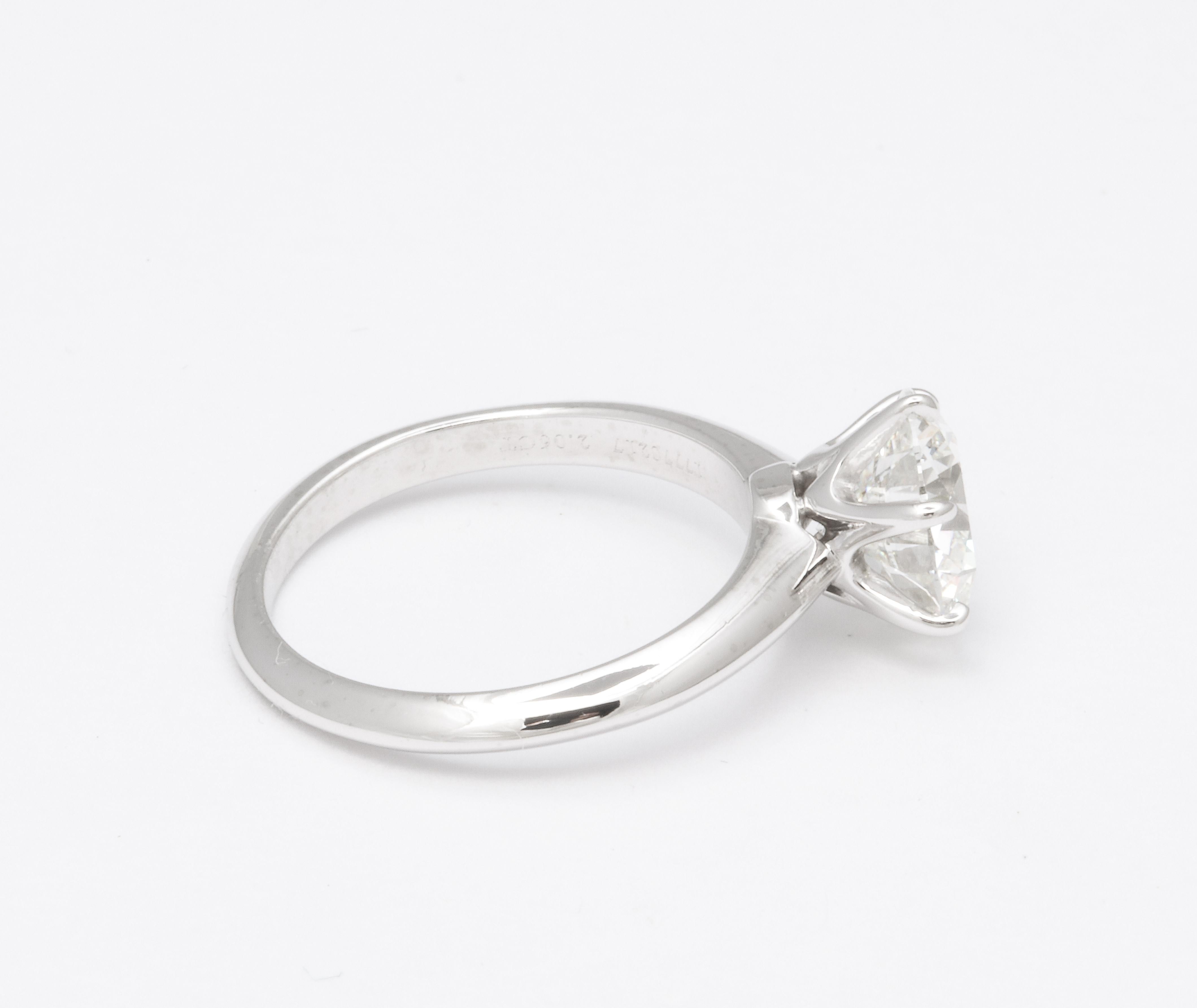 Round Cut Tiffany & Co. Solitaire Engagement Ring For Sale
