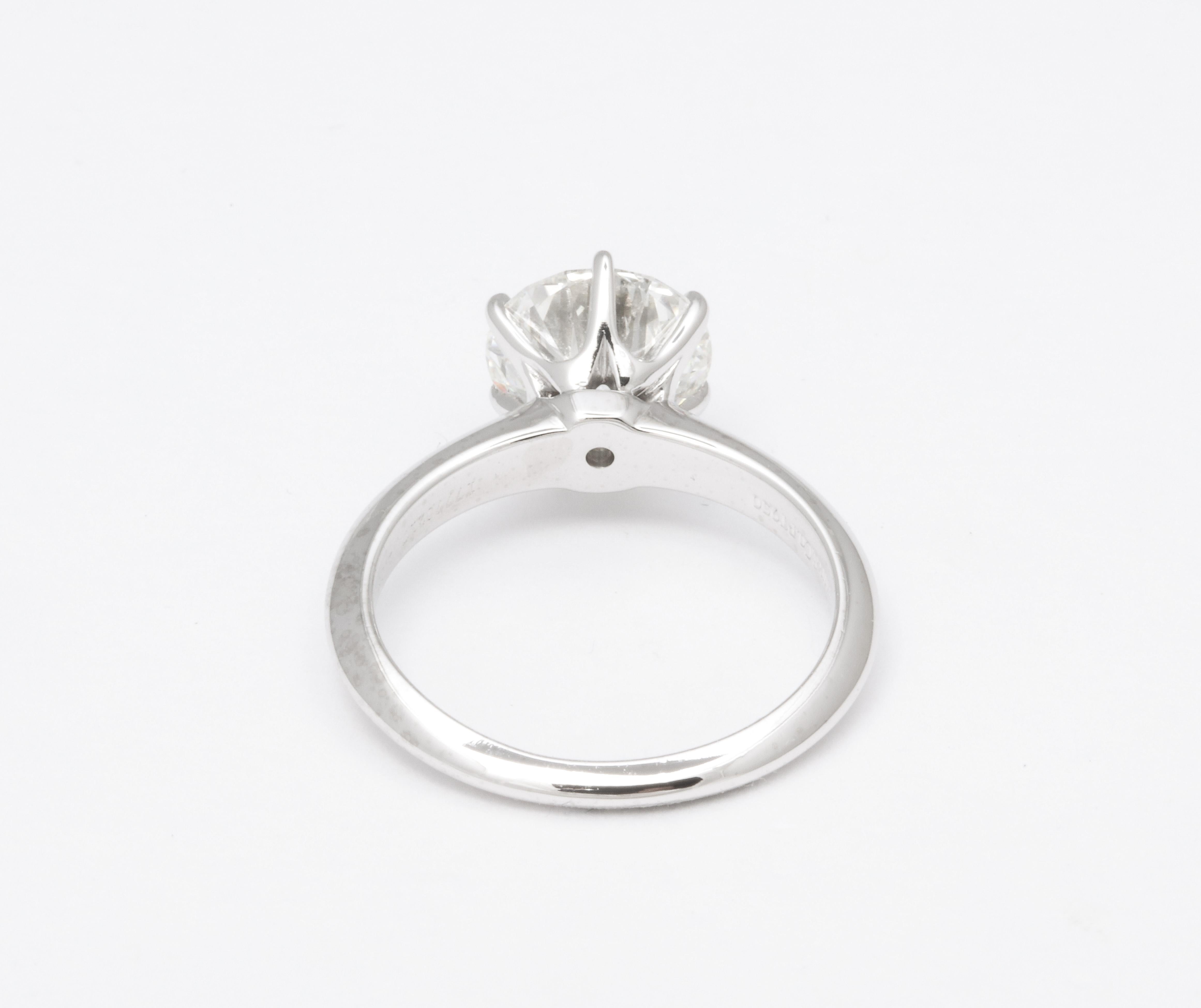 Tiffany & Co. Solitaire Engagement Ring In Excellent Condition For Sale In New York, NY