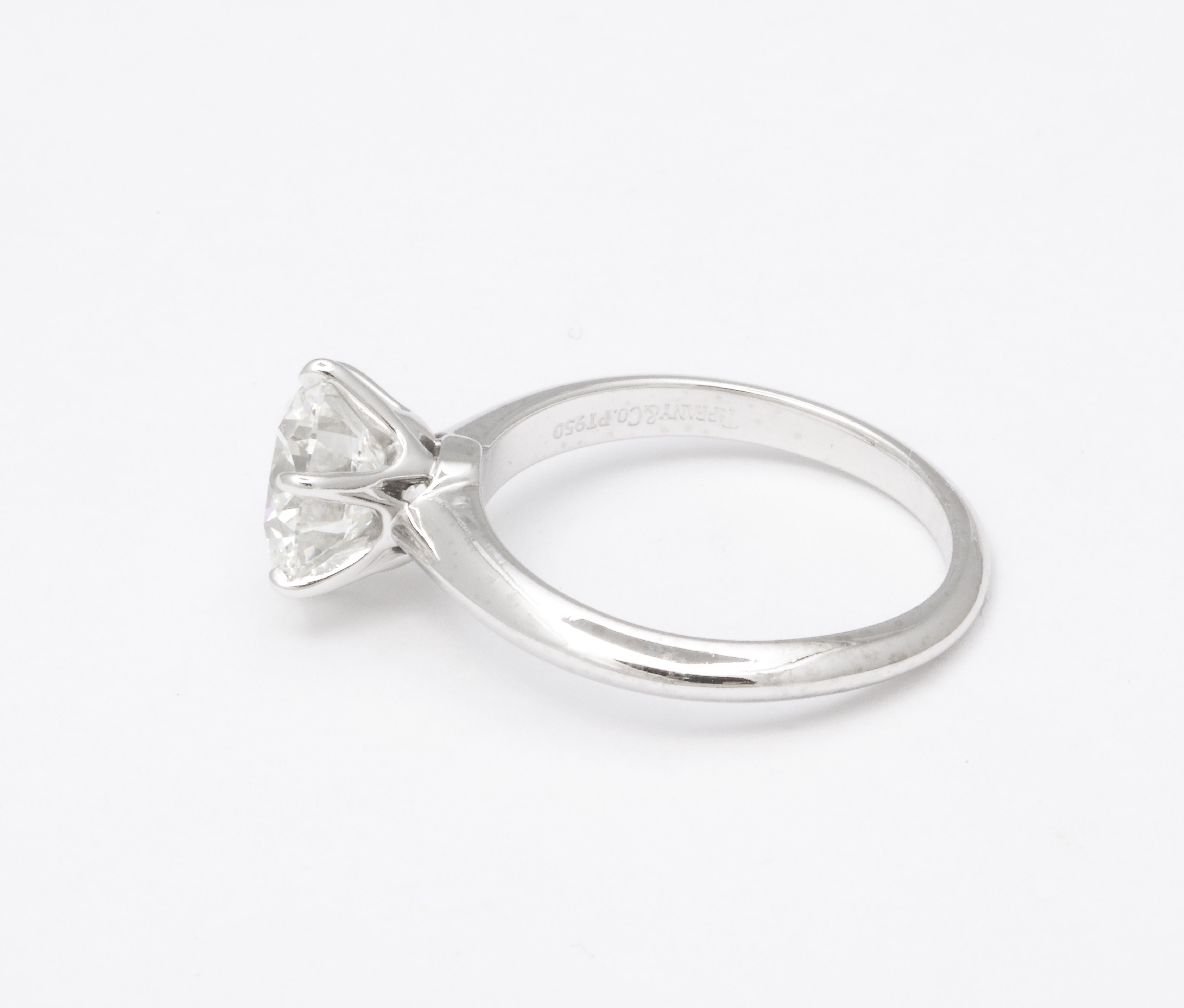 Women's or Men's Tiffany & Co. Solitaire Engagement Ring For Sale