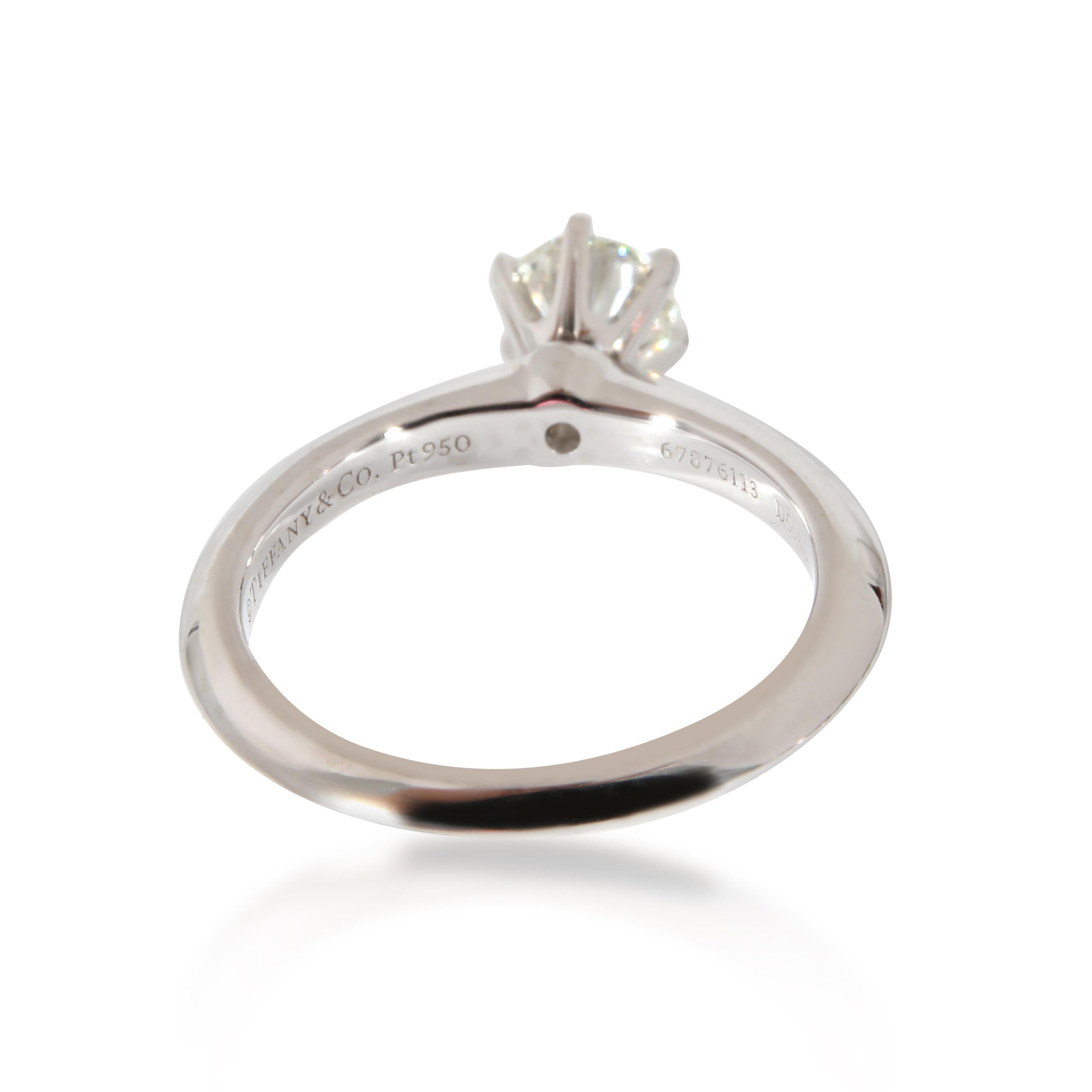 Tiffany & Co. Solitaire Engagement Ring In Platinum .40 CTW. In Excellent Condition For Sale In New York, NY
