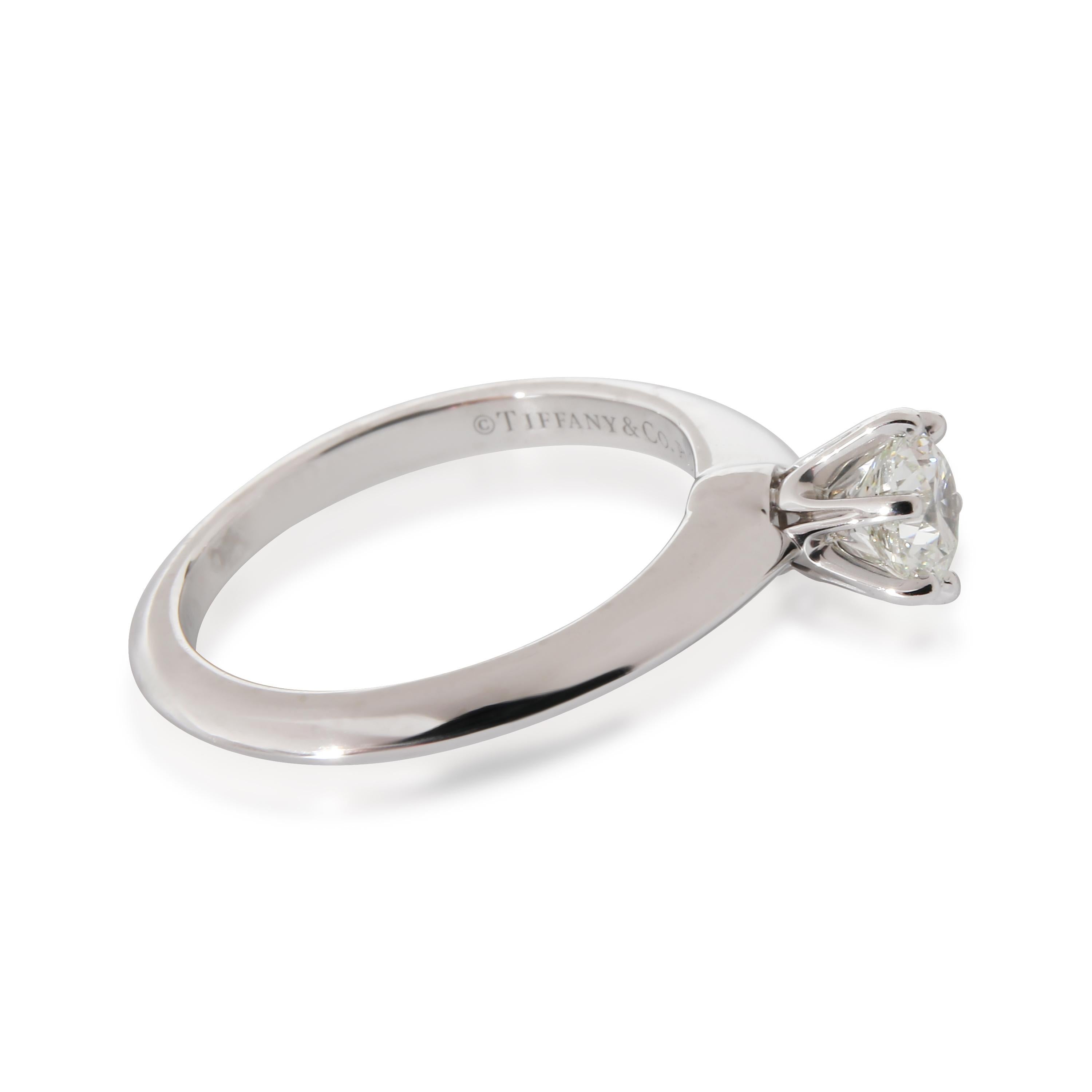 Women's Tiffany & Co. Solitaire Engagement Ring In Platinum .40 CTW. For Sale