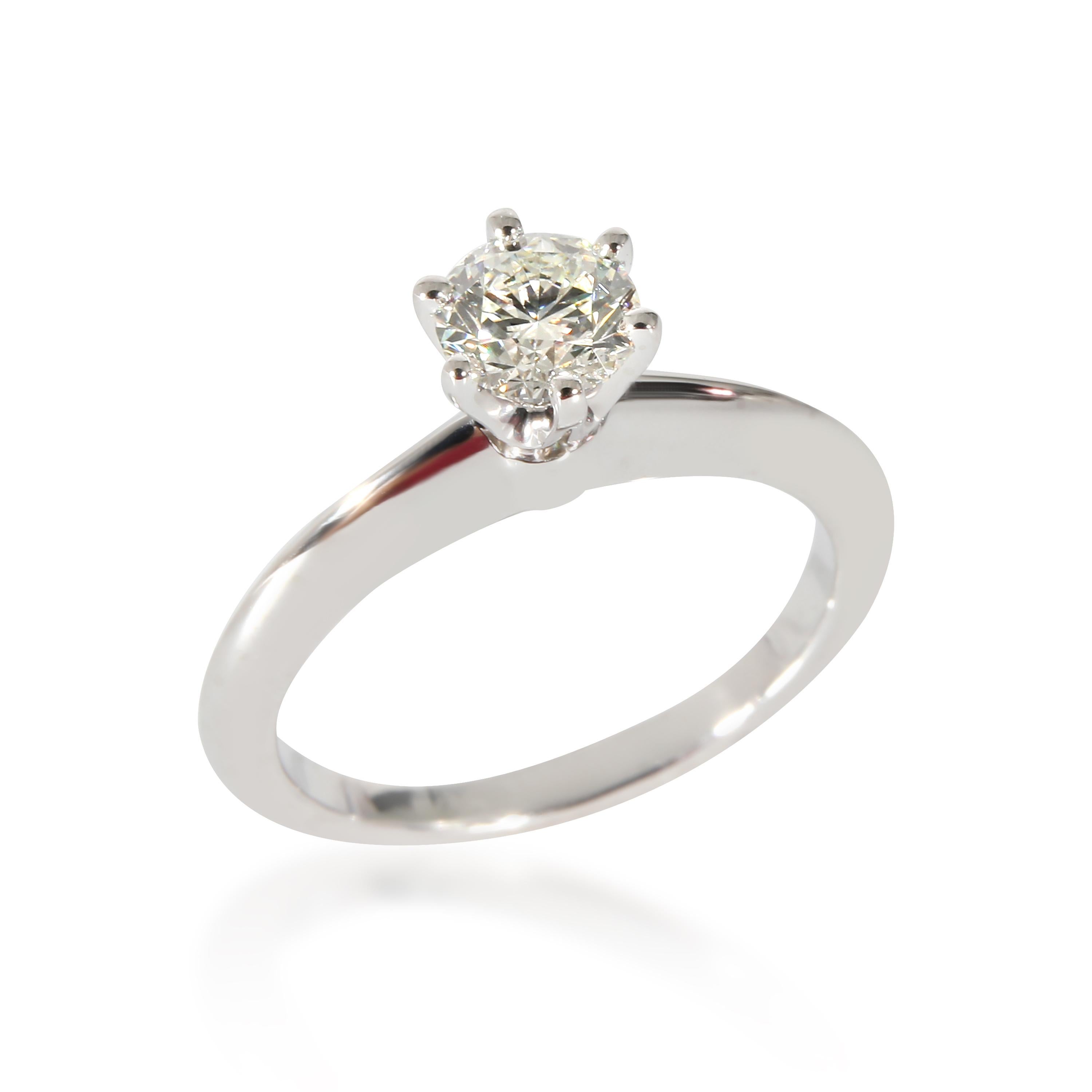 Tiffany & Co. Solitaire Engagement Ring In Platinum .40 CTW. For Sale 2