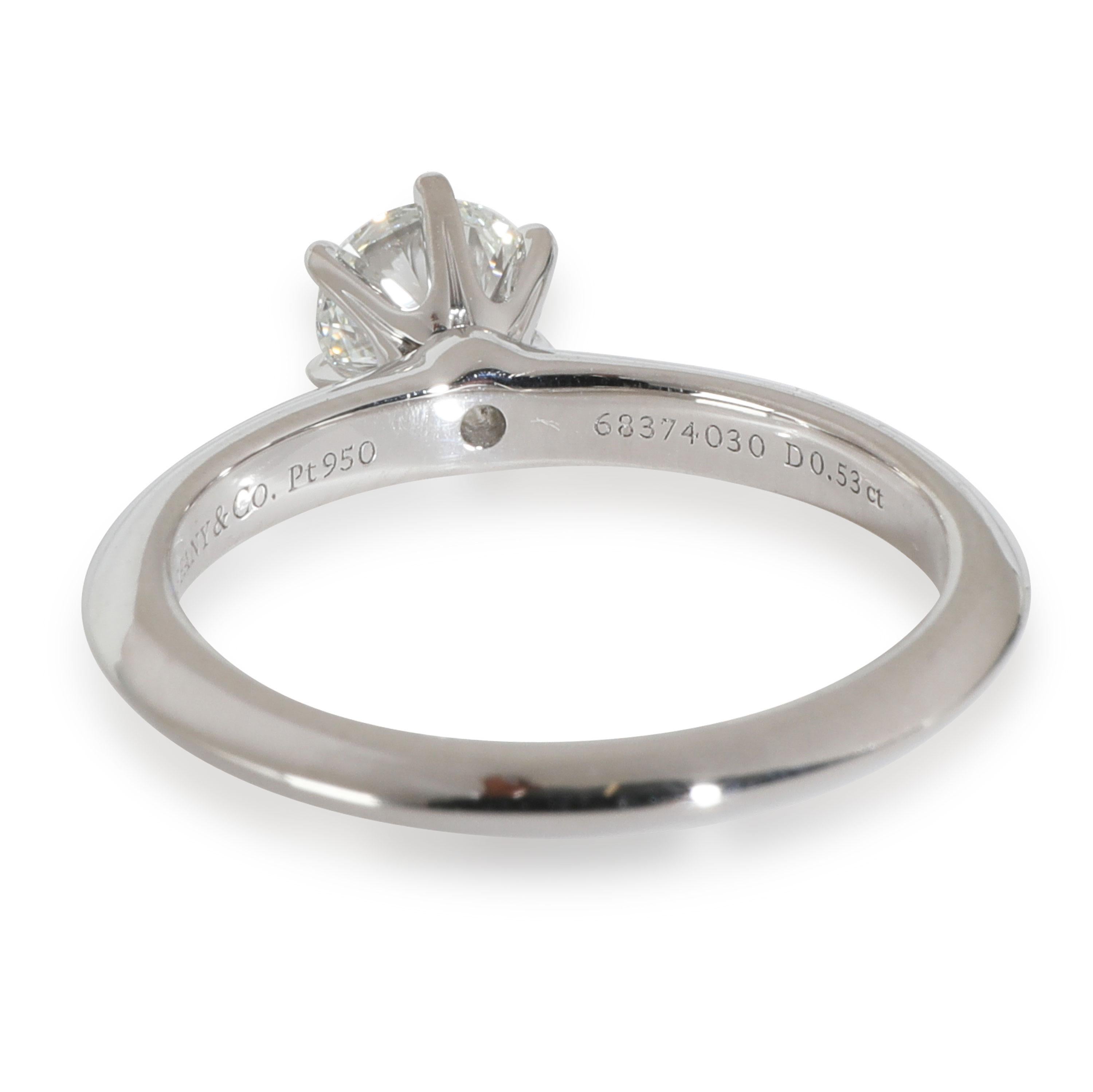 Tiffany & Co. Tiffany Solitaire Engagement Ring in  Platinum F VVS2 0.53 CTW

PRIMARY DETAILS
SKU: 143859
Listing Title: Tiffany & Co. Tiffany Solitaire Engagement Ring in  Platinum F VVS2 0.53 CTW
Condition Description: The classic engagement ring.
