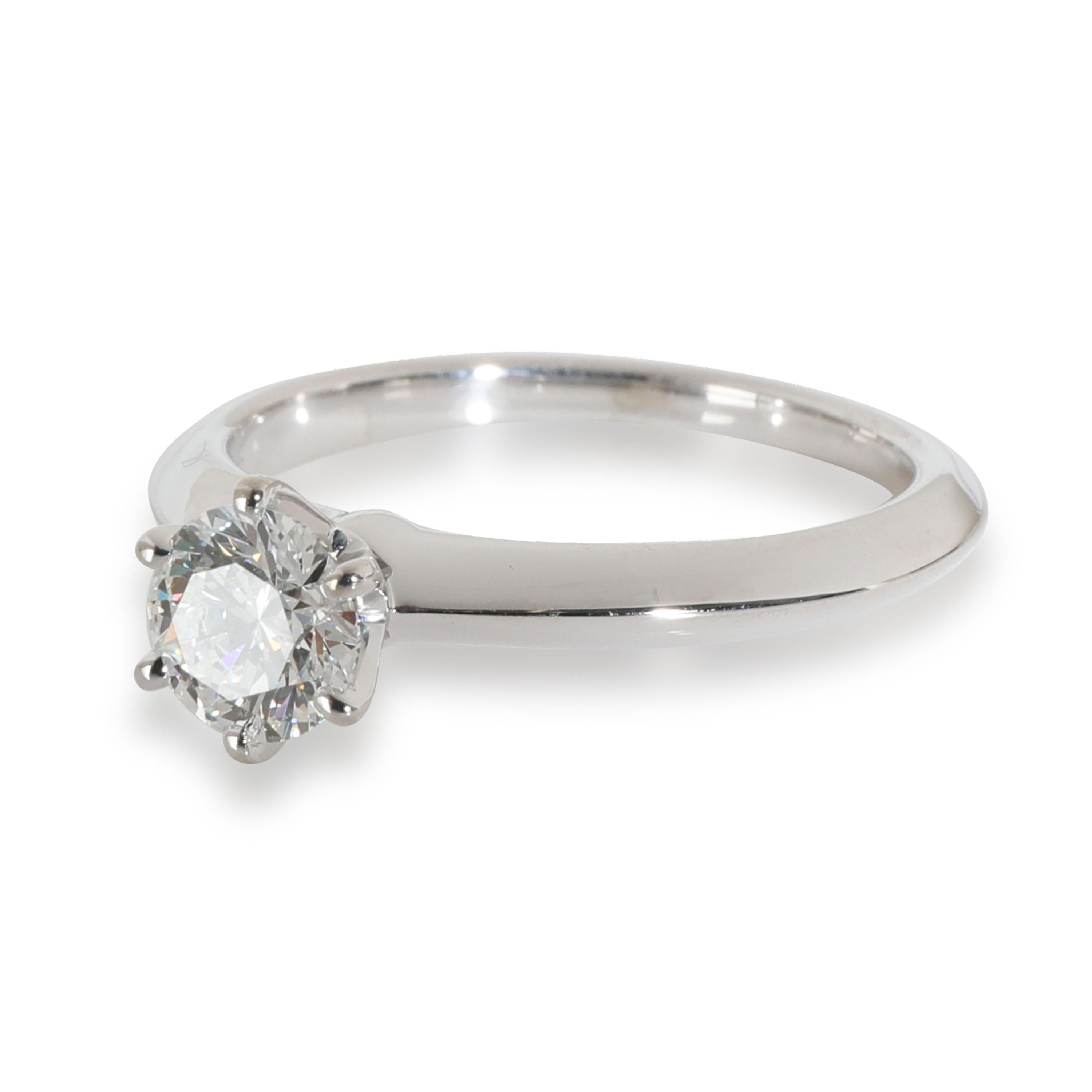 Women's Tiffany & Co. Solitaire Engagement Ring in Platinum F VVS2 0.53 CTW For Sale