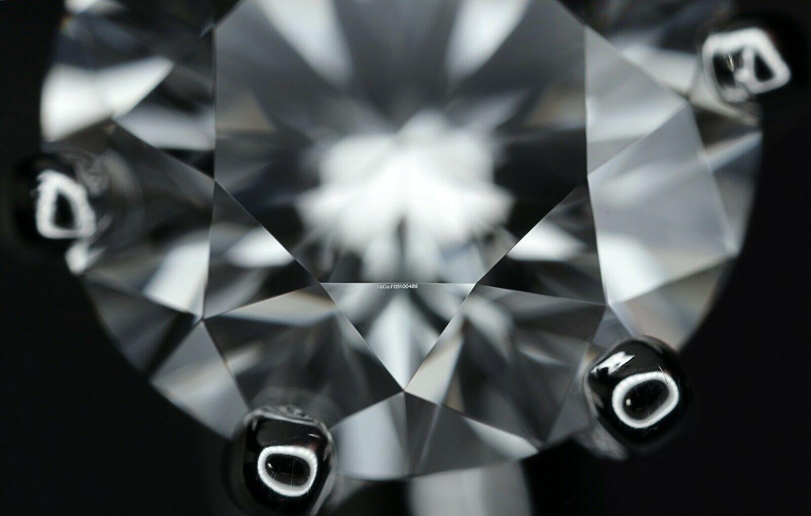 Tiffany & Co.  Platinum Diamond Engagement Ring Round Excellent Cut  1.06 G VVS2 2