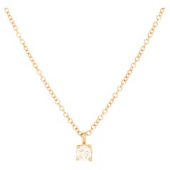 Tiffany & Co. Solitaire Pendant Necklace 18K Rose Gold with Diamond 0.12C
