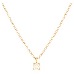 Tiffany & Co. Solitaire Pendant Necklace 18K Rose Gold with Diamond 0.12C