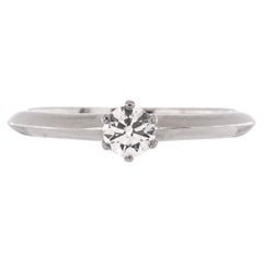 Tiffany & Co. Solitaire Ring Platinum with RBC Diamond E/IF 0.23 Carat