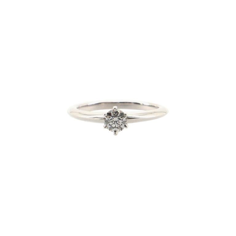 Tiffany & Co. Solitaire Ring Platinum with RBC Diamond I/IF 0.33 CT