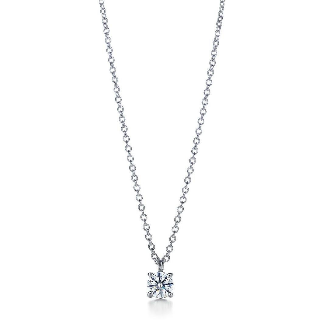 Tiffany & Co. Solitär runder Diamant-Anhänger 0,18 Karat G VVS in Platin 5