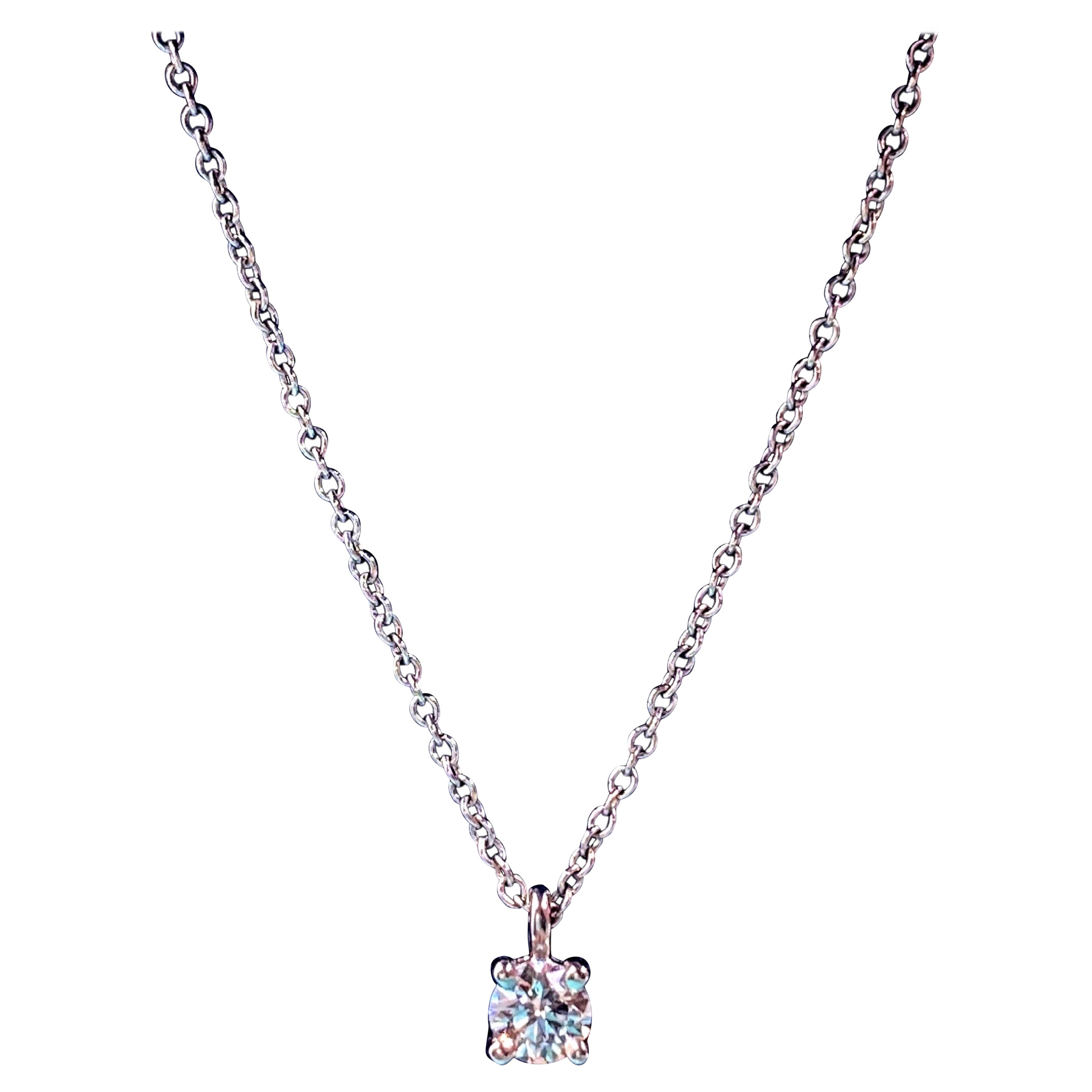 Tiffany & Co. Solitär runder Diamant-Anhänger 0,18 Karat G VVS in Platin