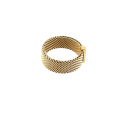 Tiffany & Co. Somerset 18 Carat Yellow Gold and Diamond Mesh Ring