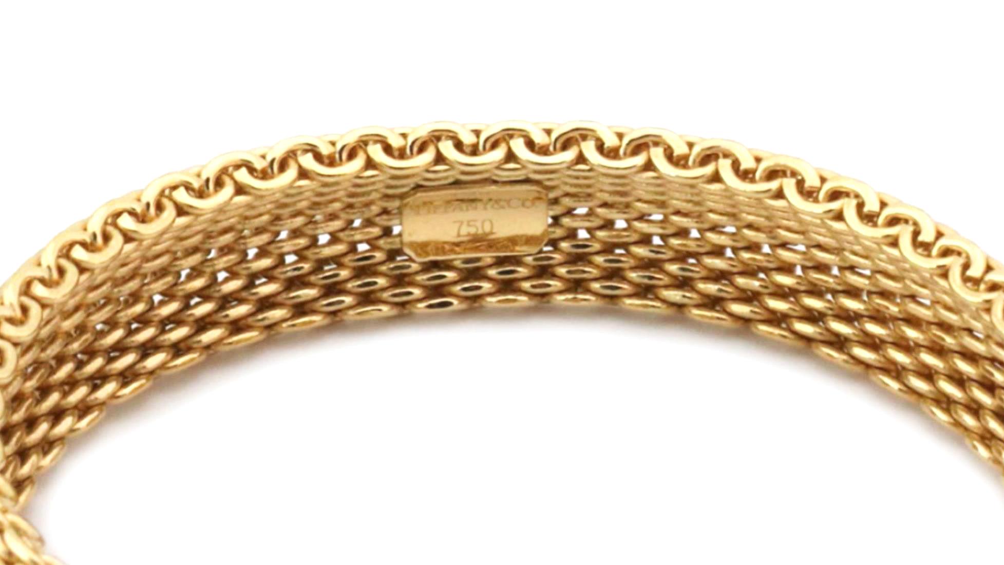 Moderne Tiffany & Co. Somerset Bracelet extensible en maille d'or jaune 18 carats en vente