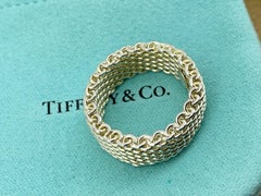 Tiffany & Co Somerset 925 Sterling Silver Mesh Ring, size: T (AU), 9 5/8 (US)