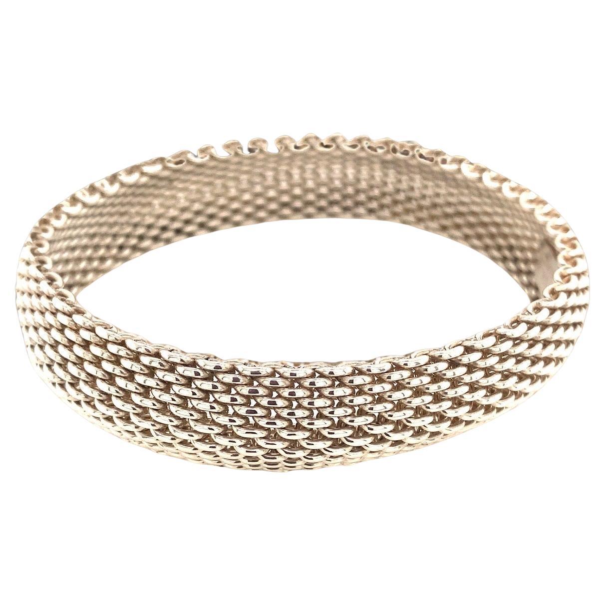 Tiffany
Co Somerset Bangle M 7.5" Sterling Silver 17 mm Estate
