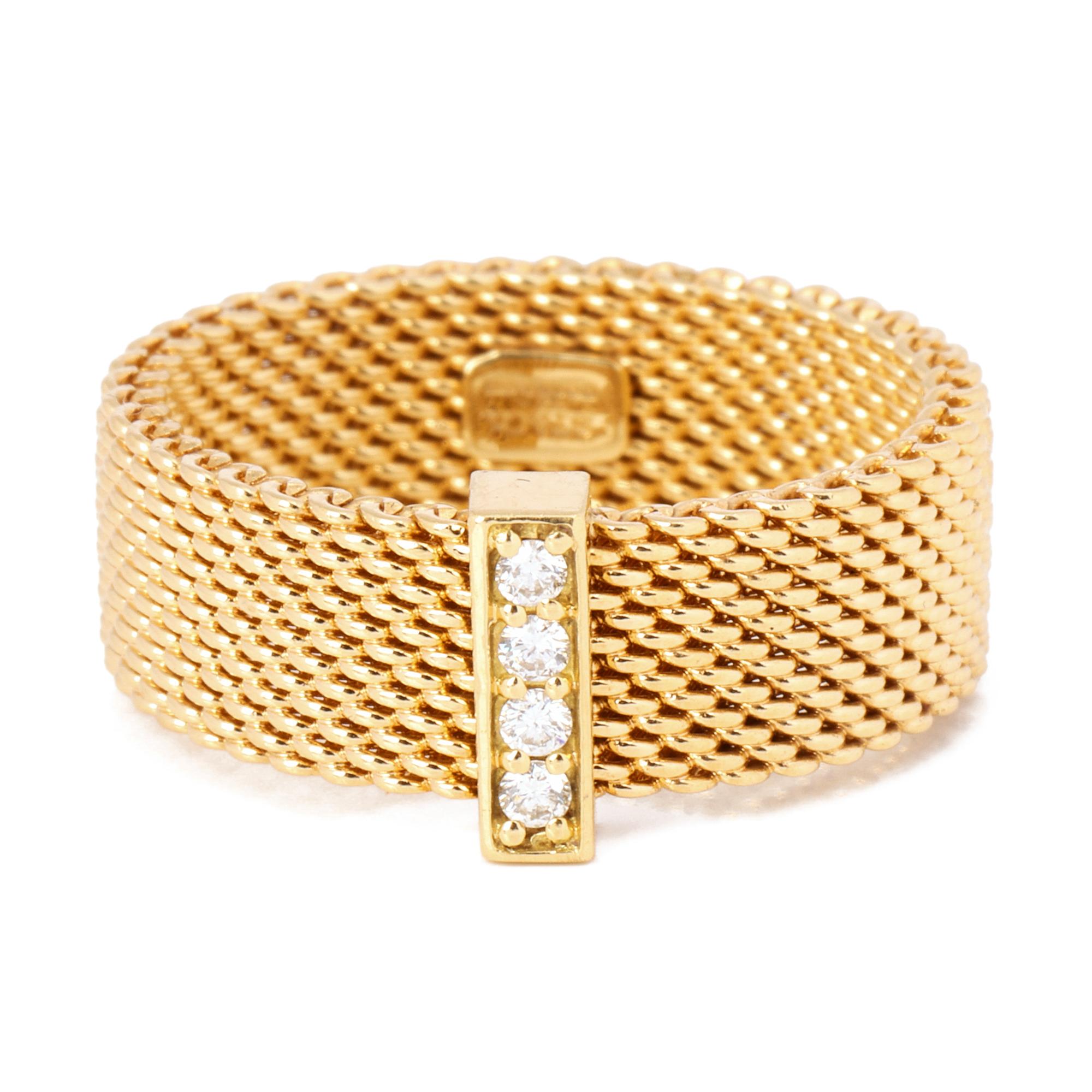 Tiffany & Co. Diamond Accent 18ct Yellow Gold Mesh Somerset Band Ring

Product Details
Xupes Ref: J1016
Brand: Tiffany & Co.
Model: Somerset Band Ring
Type: Ring
Accompanied By: Tiffany & Co. Box
Material(s): 18ct Yellow Gold
Gemstone: Diamond
UK