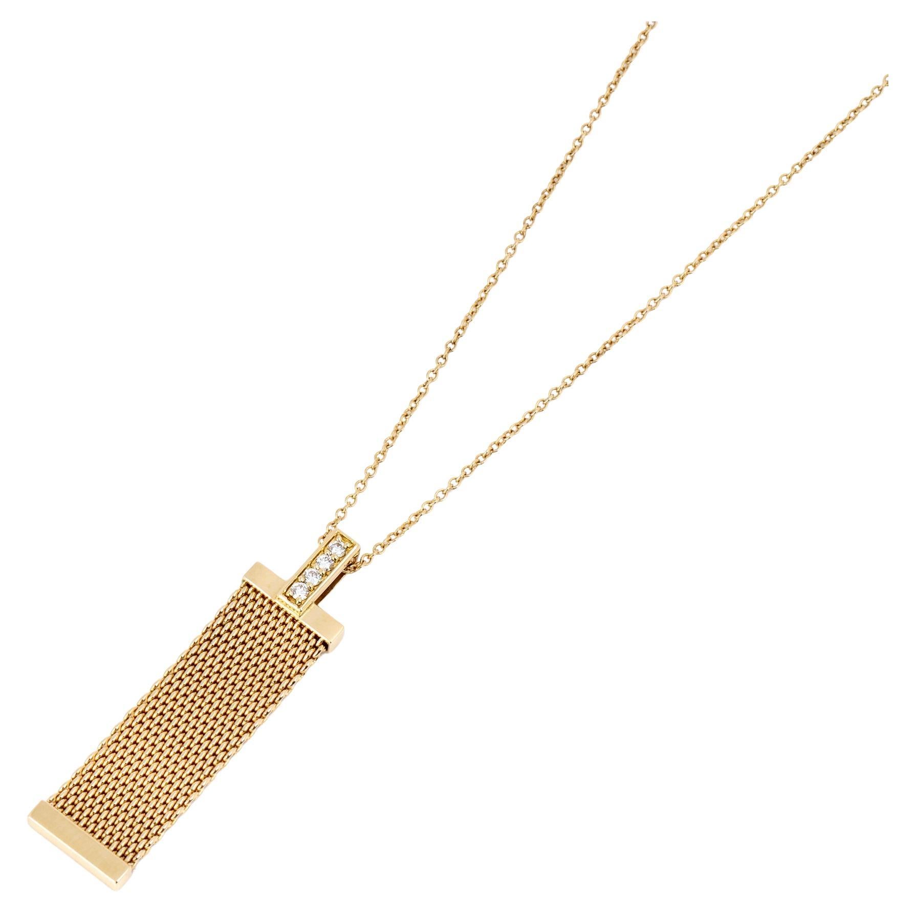 Tiffany & Co Somerset 18k Yellow Gold 10mm Wide Woven Mesh Link Chain –  Cileone Jewelers