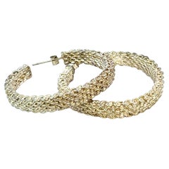 Pendientes de aro Tiffany & Co Somerset 1,75" Plata de ley Estate