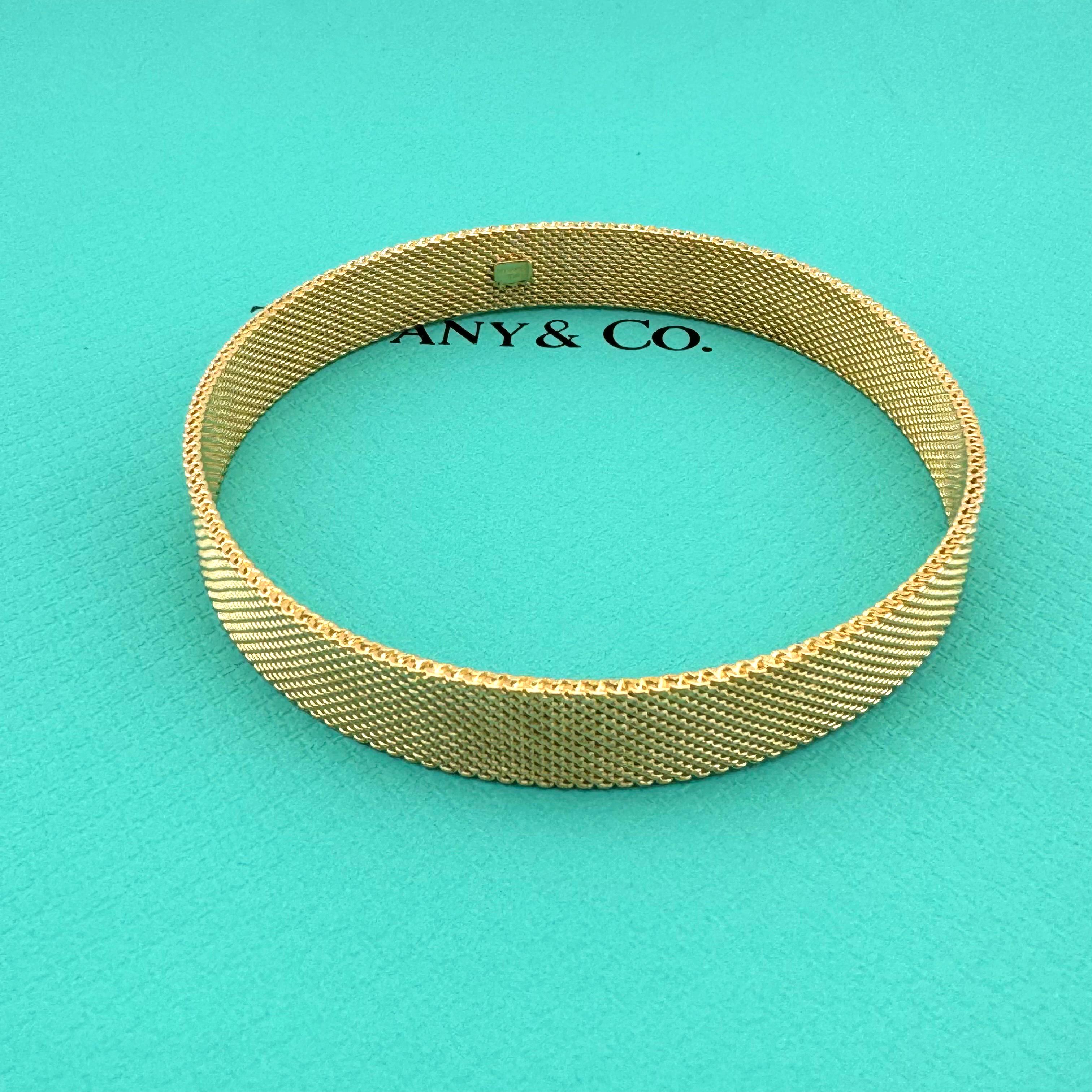 Brazalete Tiffany & Co Somerset Mesh Oro Amarillo 18k en venta 6