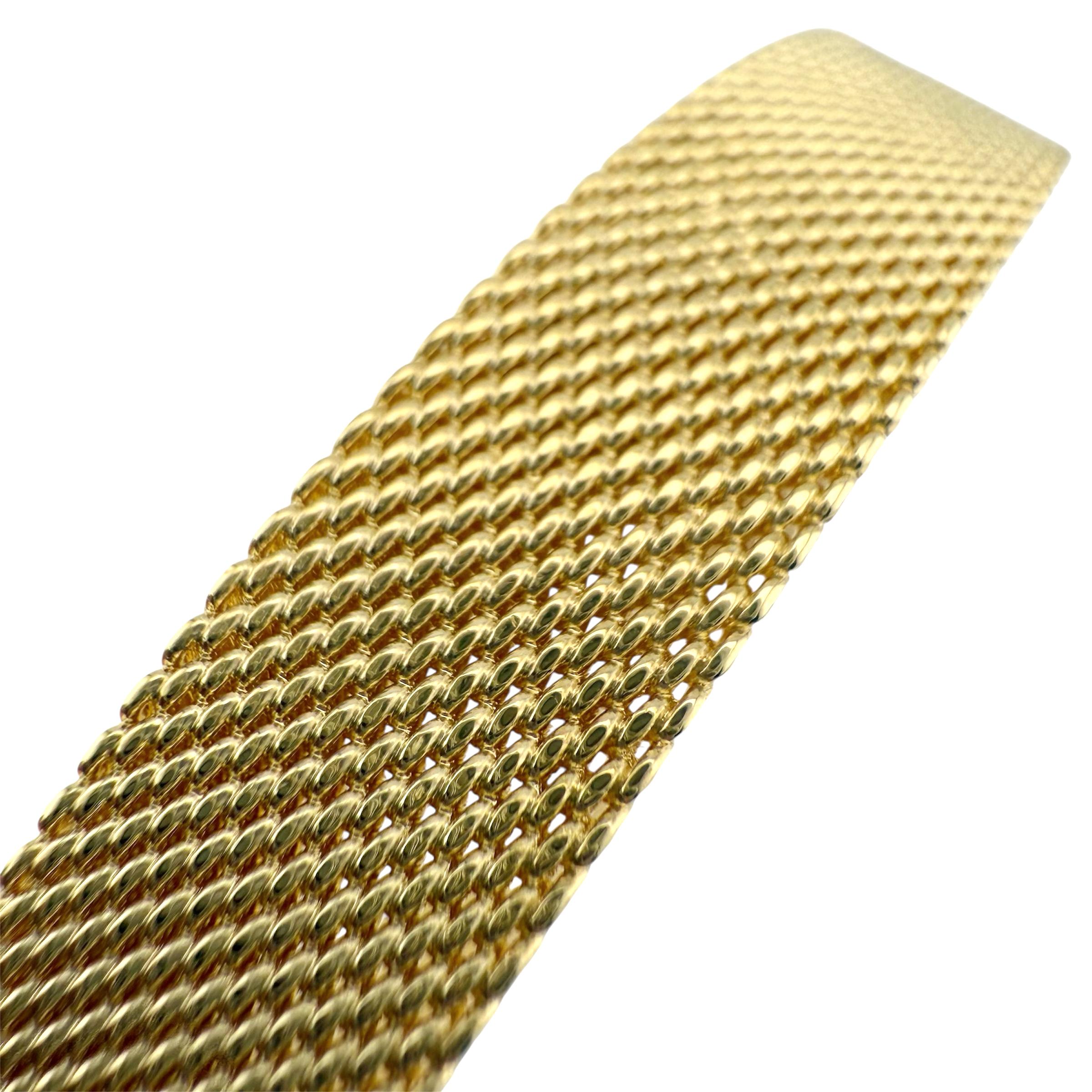 Brazalete Tiffany & Co Somerset Mesh Oro Amarillo 18k en venta 9