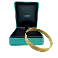 Tiffany & Co Somerset Mesh 18k Yellow Gold Bangle