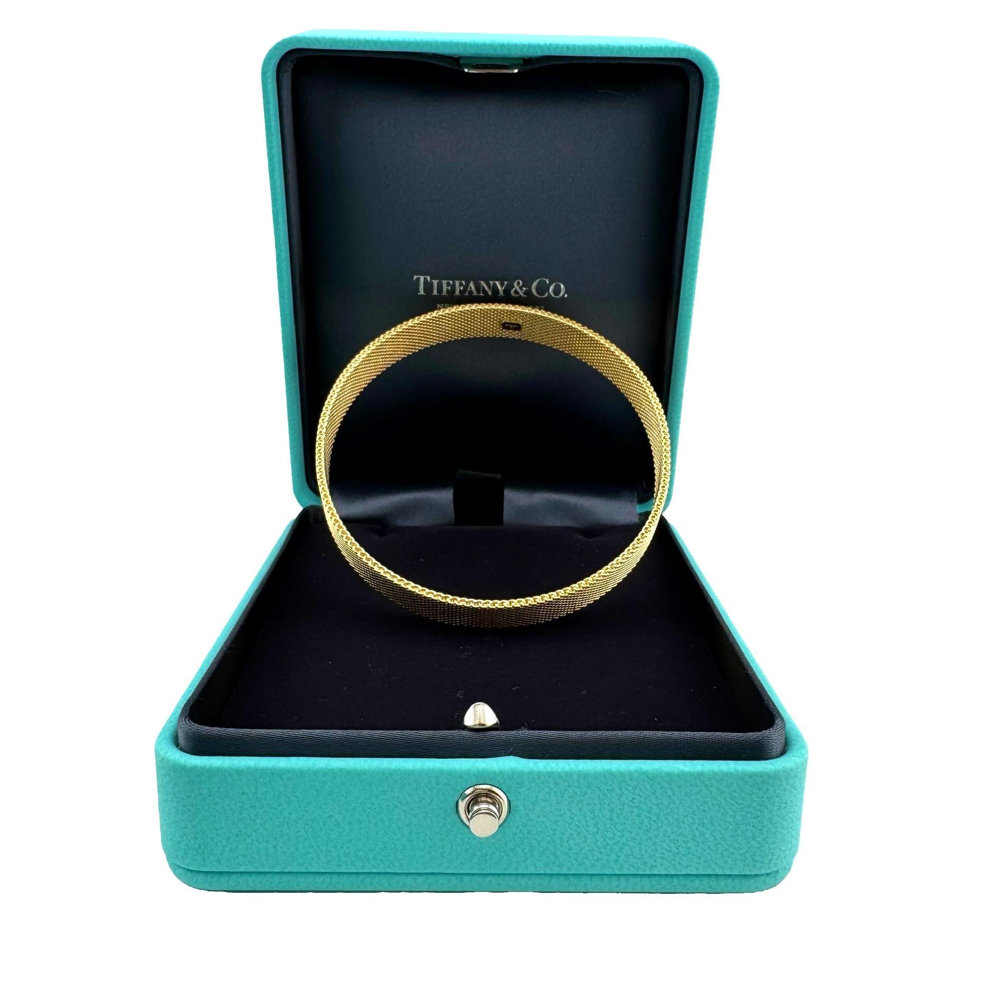 De las mujeres Brazalete Tiffany & Co Somerset Mesh Oro Amarillo 18k en venta
