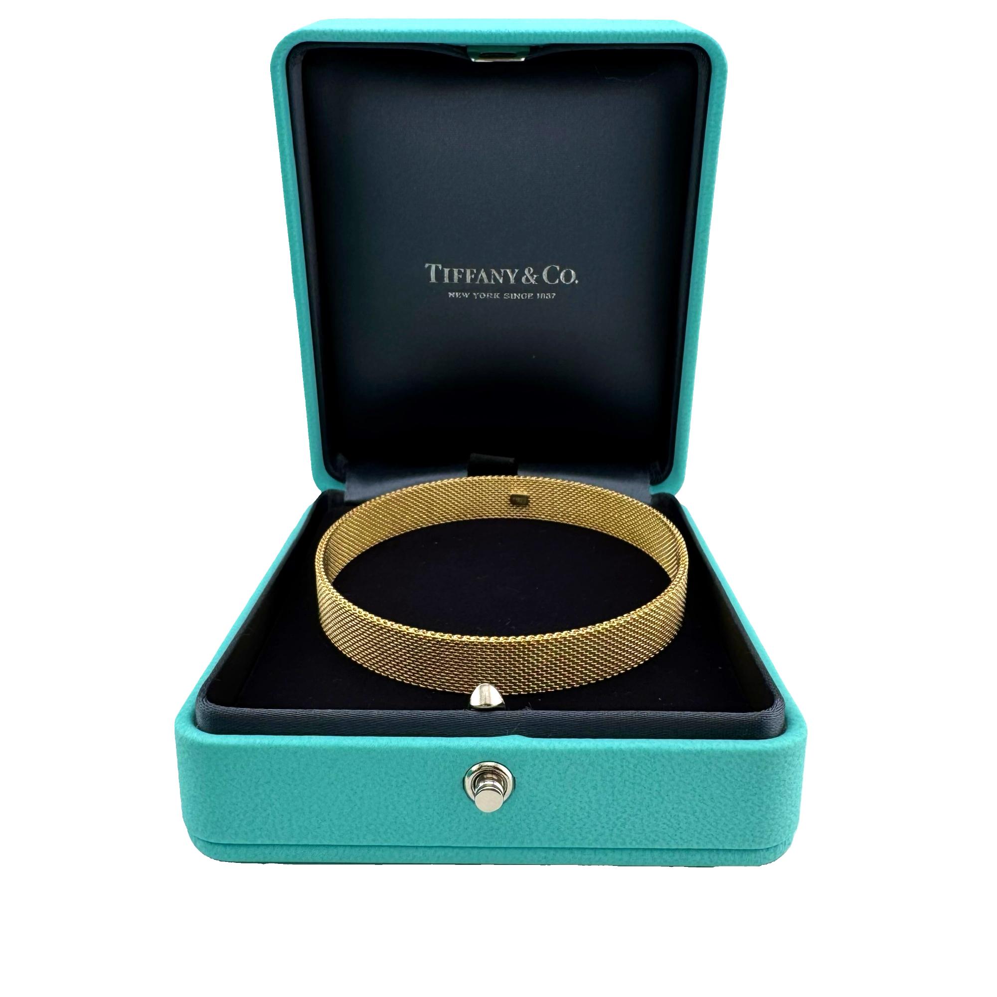 Brazalete Tiffany & Co Somerset Mesh Oro Amarillo 18k en venta 1