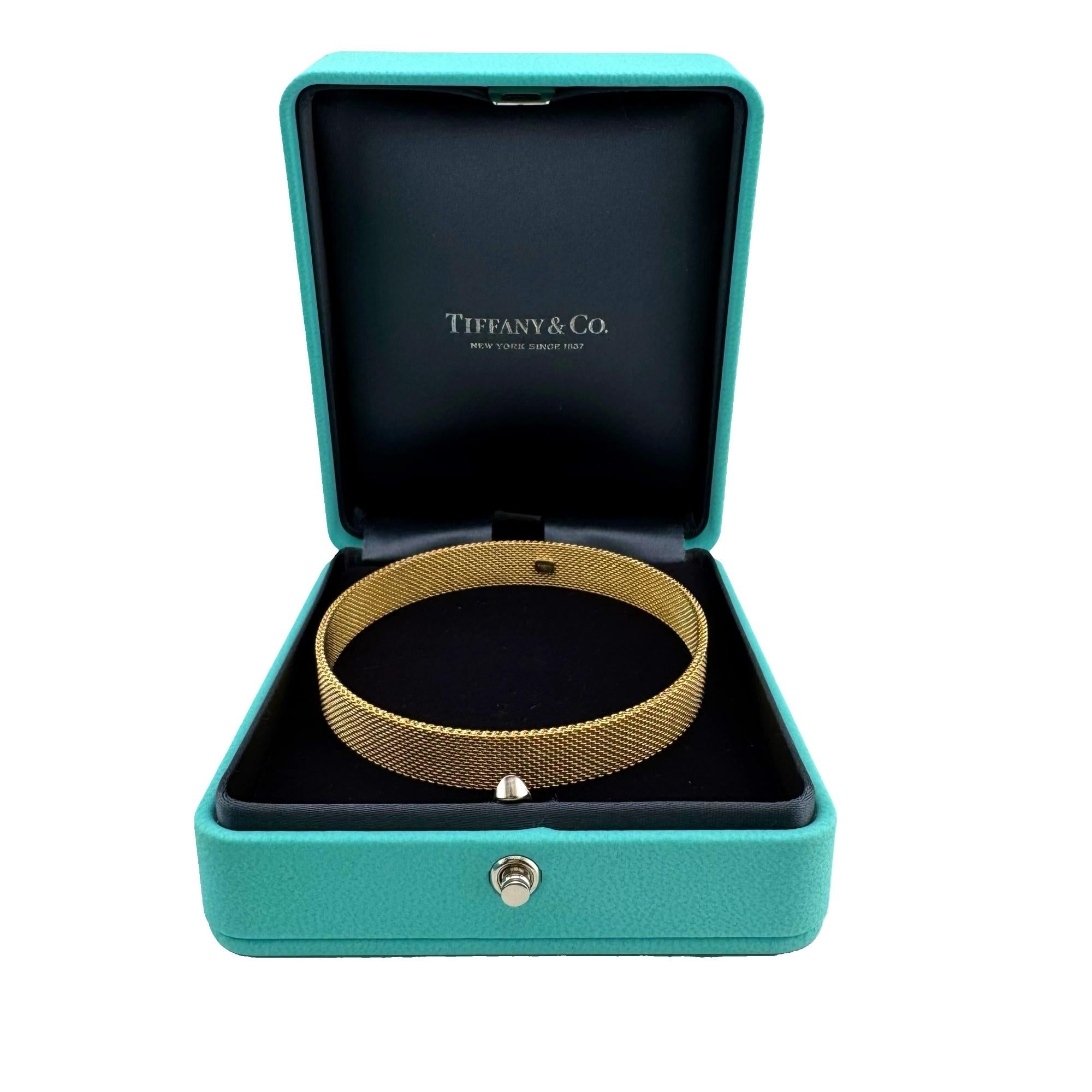 Brazalete Tiffany & Co Somerset Mesh Oro Amarillo 18k en venta 2