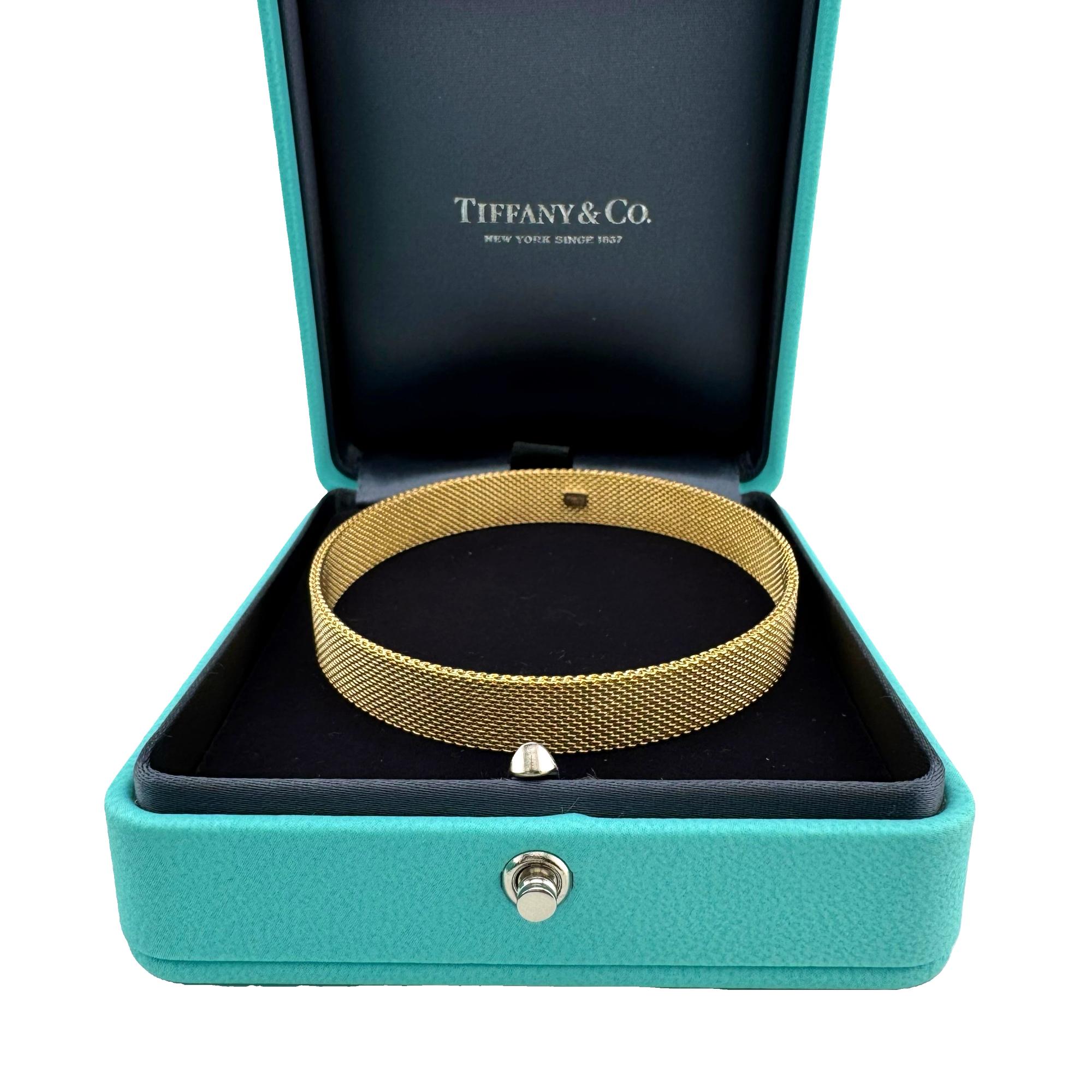 Brazalete Tiffany & Co Somerset Mesh Oro Amarillo 18k en venta 3