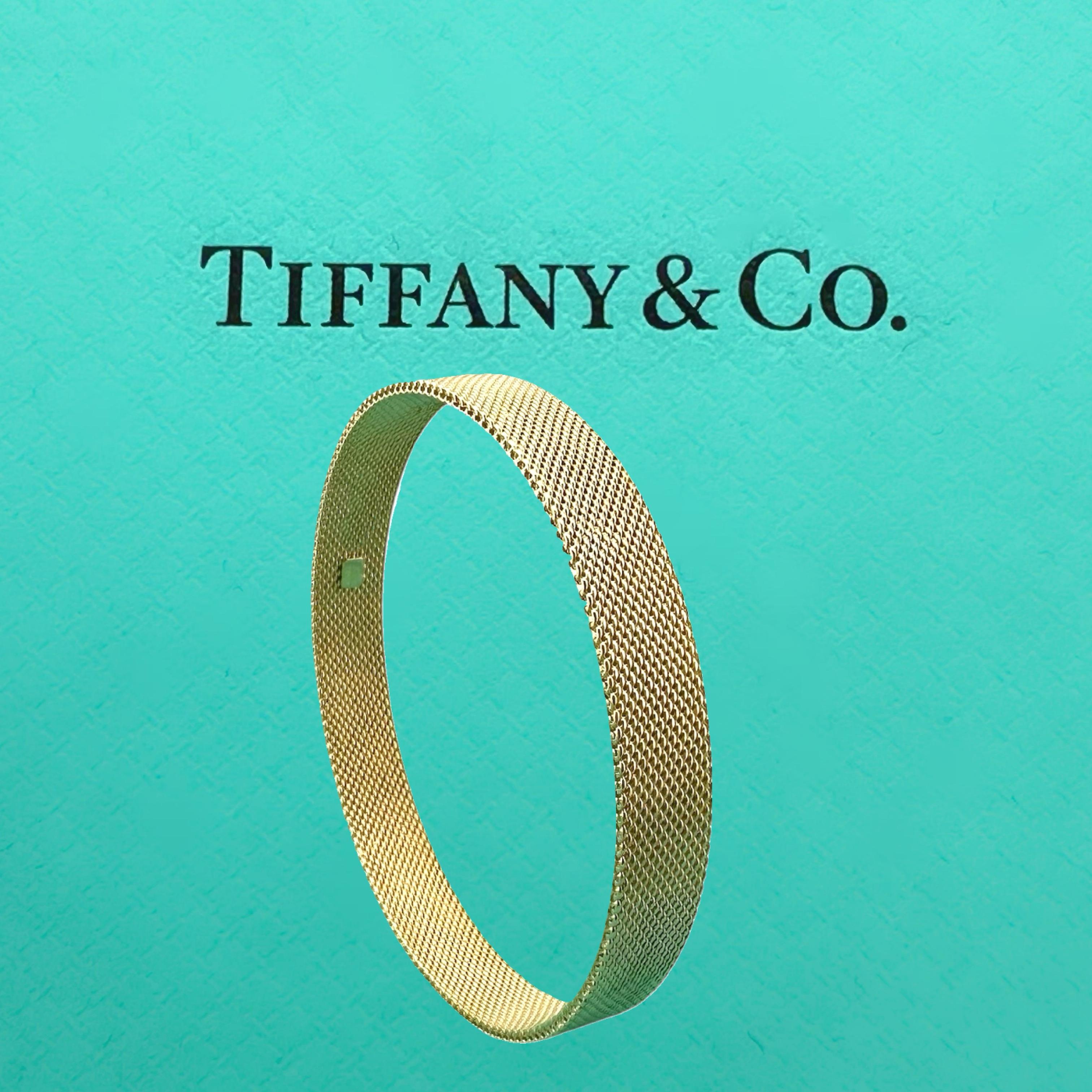 Brazalete Tiffany & Co Somerset Mesh Oro Amarillo 18k en venta 4