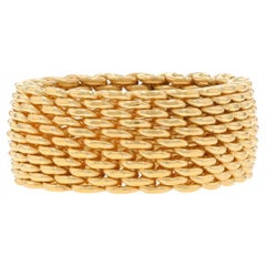 Tiffany & Co. Somerset Mesh Band - Yellow Gold 18k SZ 9 1/2 Ring