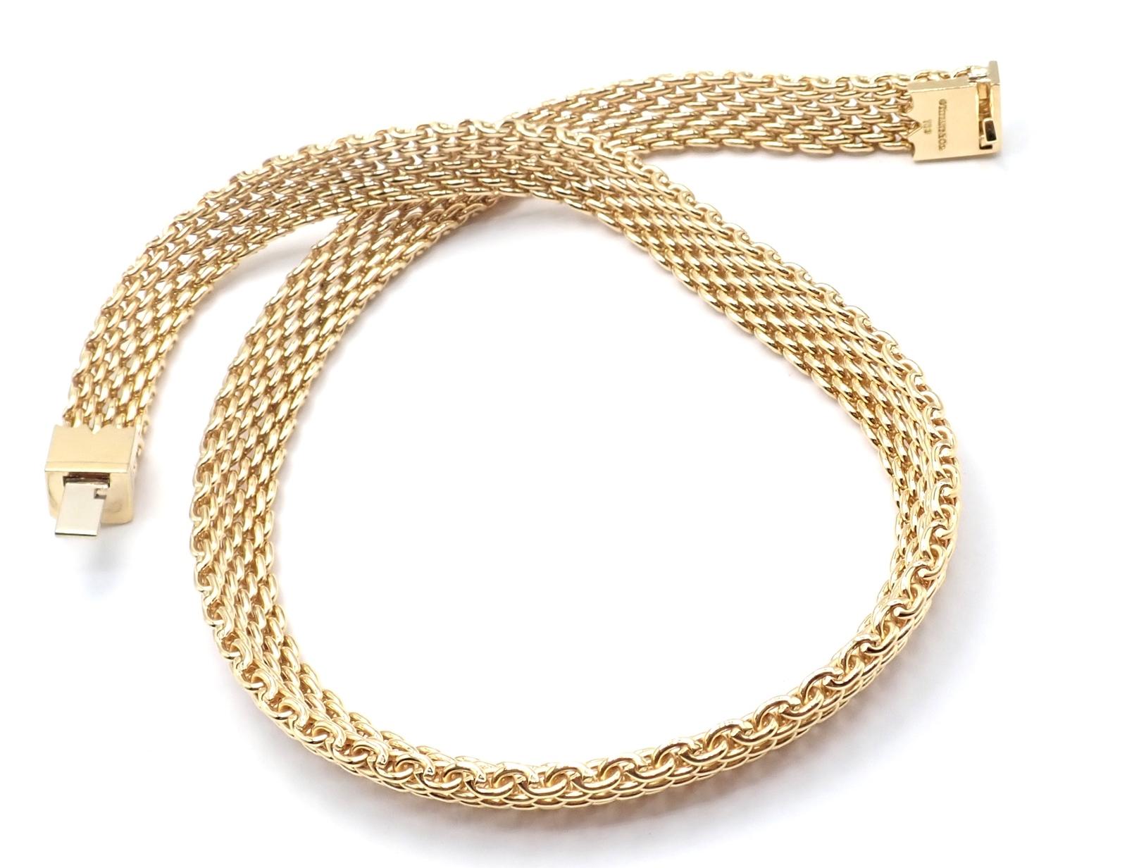 Tiffany & Co Somerset Collier en or jaune à mailles épaisses en vente 2