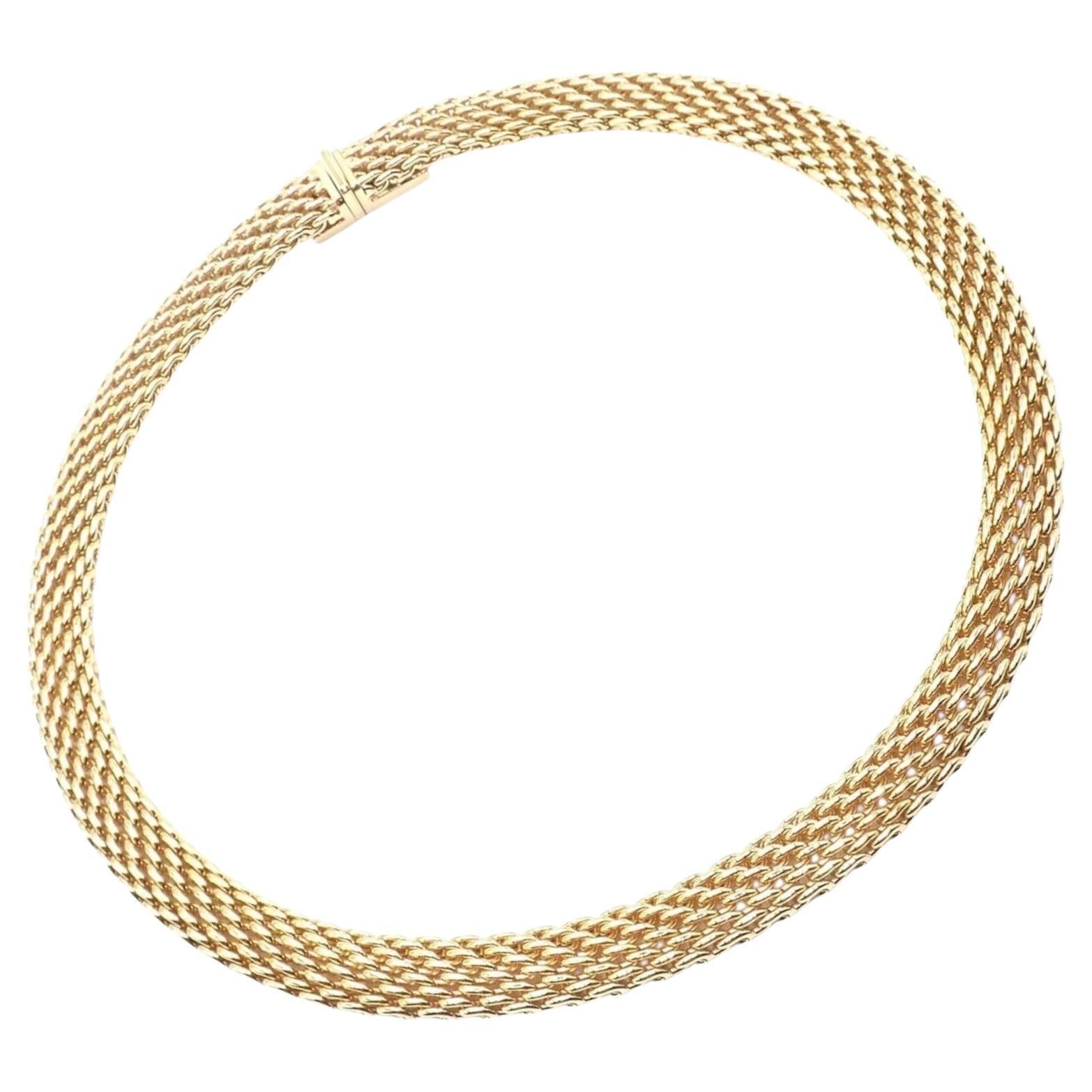 Tiffany & Co Somerset Collier en or jaune à mailles épaisses en vente