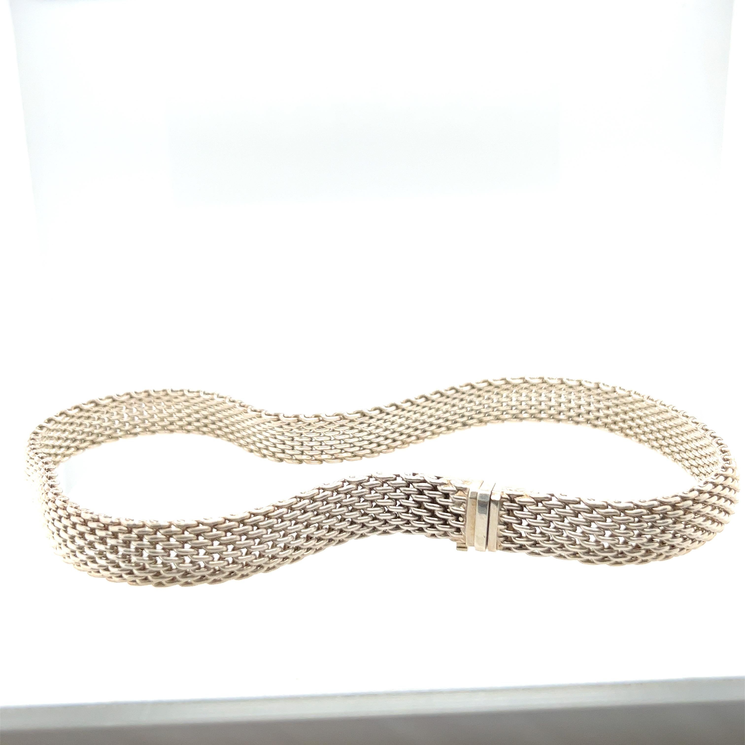 Tiffany & Co Somerset Mesh Link Choker In Good Condition In Vaughan, CA