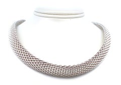Tiffany & Co. Somerset Mesh Necklace Sterling Silver 925 17 Inch
